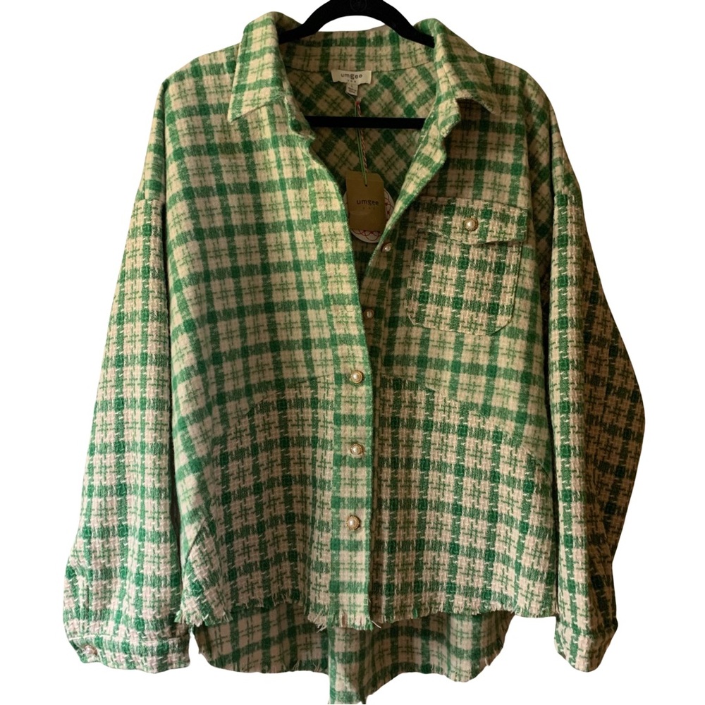 Umgee Tweed Jacket Kelly Green